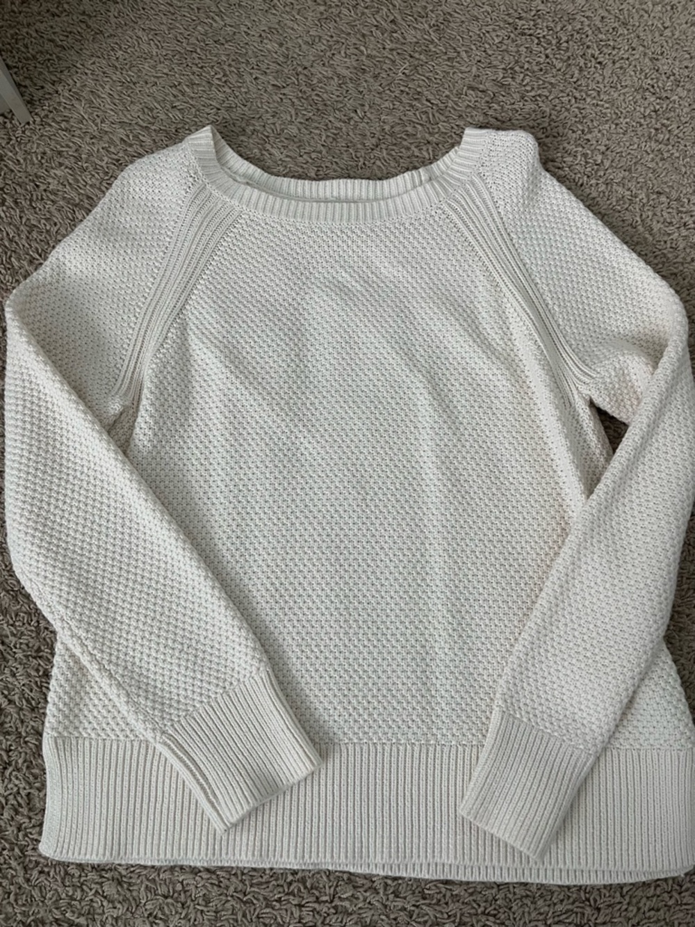 GAP Women's Cream Textured Crewneck Sweater